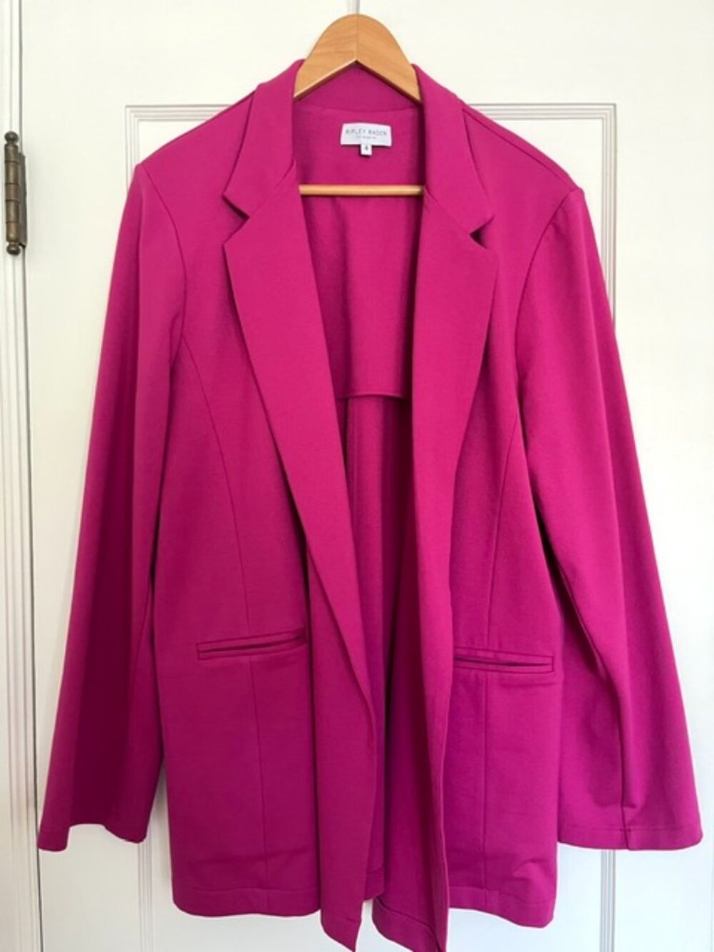 Ripley Rader Ponte Knit Oversized Blazer in Magenta | Size Large